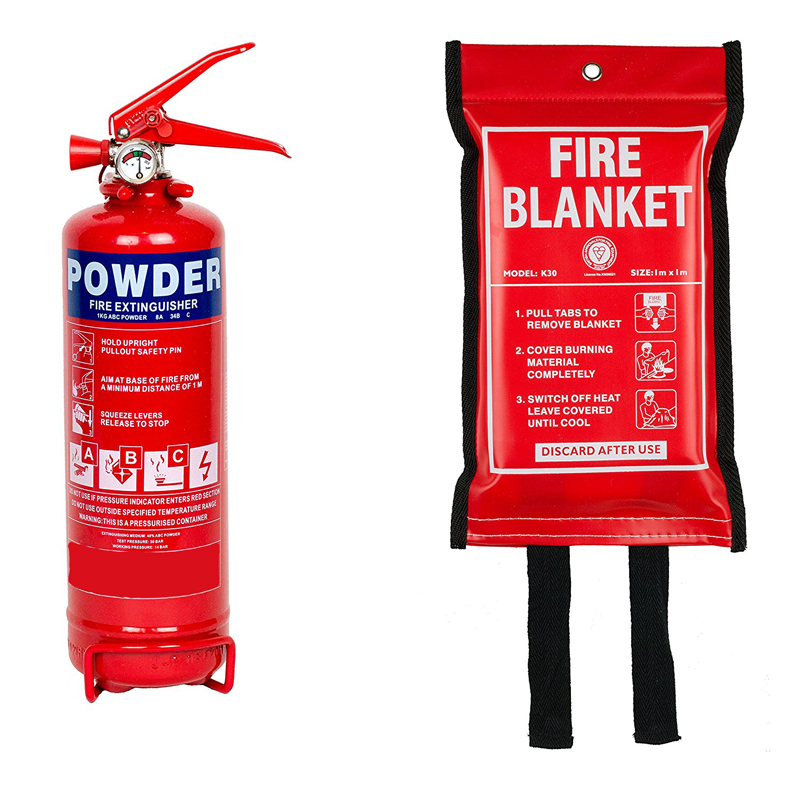 fire extinguisher and blanket